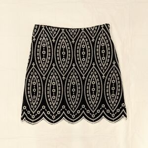 Elegant Black and White Patterned Skirt